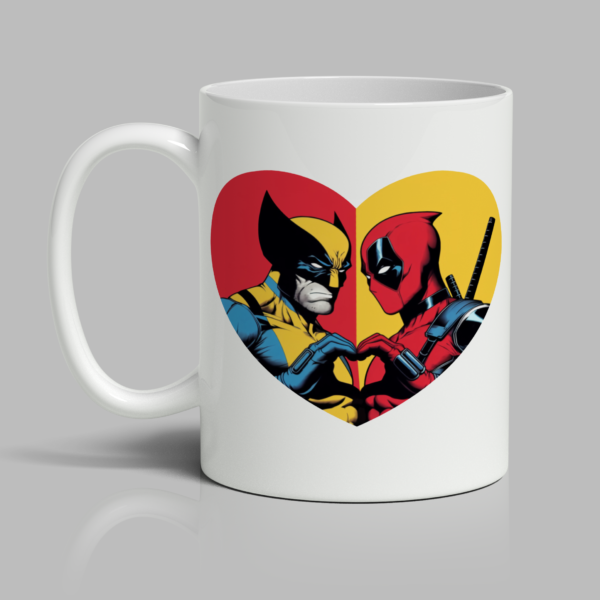 Deadpool Wolverine Inspired "Heart" Mug